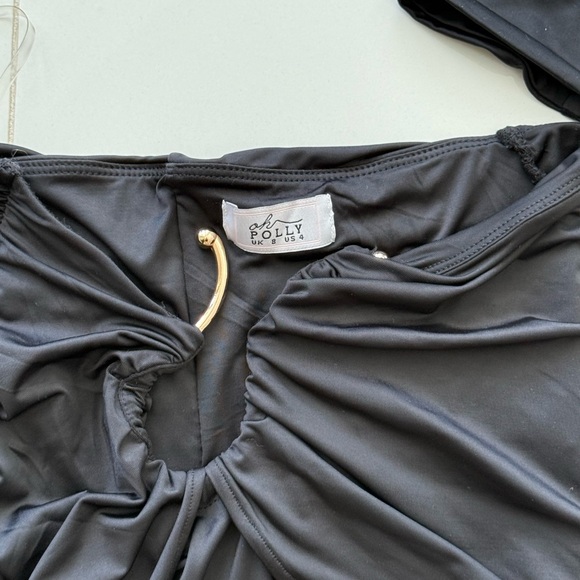 Black Oh Polly skirt set with gold detail - Picture 3 of 6